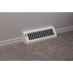 Tuscan, 18 In., White/Powder Coat, Steel Baseboard Vent With Damper 12 Tuscan, 18 In., White/Powder Coat, Steel Baseboard Vent With Damper -Fire Place Store whites steelcrest registers grilles btu18bbswh 1f 1000