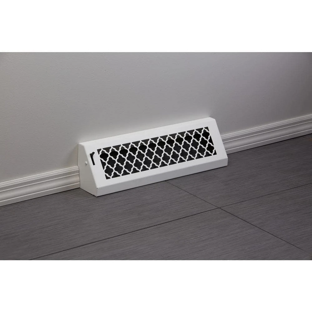 Tuscan, 18 In., White/Powder Coat, Steel Baseboard Vent With Damper 6 Tuscan, 18 In., White/Powder Coat, Steel Baseboard Vent With Damper - Image 6