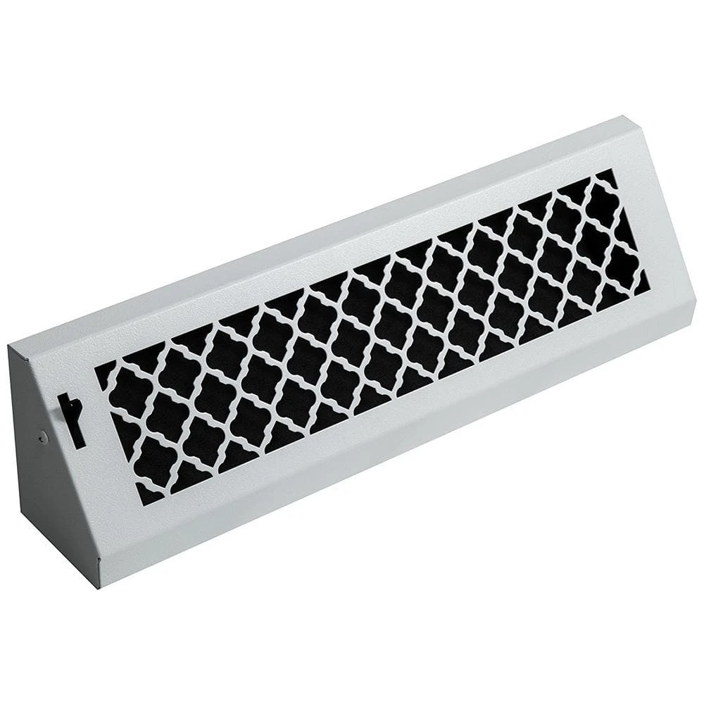Tuscan, 18 In., White/Powder Coat, Steel Baseboard Vent With Damper 1 Tuscan, 18 In., White/Powder Coat, Steel Baseboard Vent With Damper