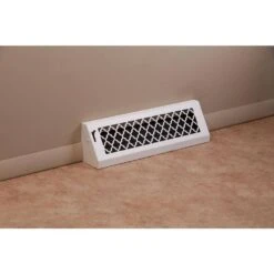Tuscan, 18 In., White/Powder Coat, Steel Baseboard Vent With Damper 14 Tuscan, 18 In., White/Powder Coat, Steel Baseboard Vent With Damper -Fire Place Store whites steelcrest registers grilles btu18bbswh fa 1000