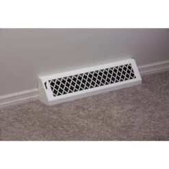 Tuscan, 24 In., White/Powder Coat, Steel Baseboard Vent With Damper -Fire Place Store whites steelcrest registers grilles btu24bbswh 1f 1000