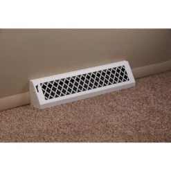Tuscan, 24 In., White/Powder Coat, Steel Baseboard Vent With Damper -Fire Place Store whites steelcrest registers grilles btu24bbswh 4f 1000