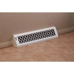 Tuscan, 24 In., White/Powder Coat, Steel Baseboard Vent With Damper -Fire Place Store whites steelcrest registers grilles btu24bbswh fa 1000