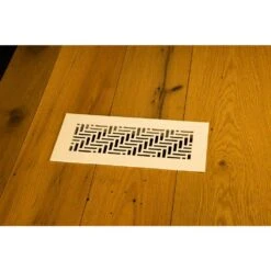 Herringbone 10 In. X 4 In. White/Powder Coat, Floor Wall Or Ceiling Supply Vent, Without Mounting Holes -Fire Place Store whites steelcrest registers grilles the10x4swhn 1f 1000