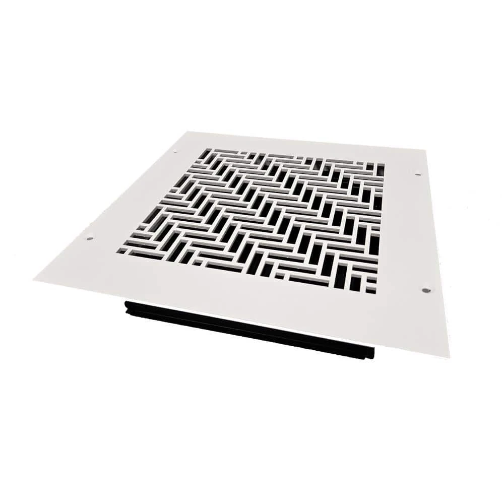 Herringbone 8 In. X 8 In., White/Powder Coat, Wall Or Ceiling Supply Vent, With Mounting Holes 1 Herringbone 8 In. X 8 In., White/Powder Coat, Wall Or Ceiling Supply Vent, With Mounting Holes
