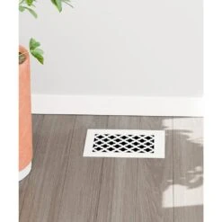 Tuscan 8 In. X 6 In. White/Powder Coat, Steel Floor Vent With Opposed Blade Damper -Fire Place Store whites steelcrest registers grilles ttu8x6swhn 4f 1000