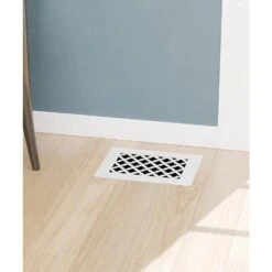 Tuscan 8 In. X 6 In. White/Powder Coat, Steel Floor Vent With Opposed Blade Damper -Fire Place Store whites steelcrest registers grilles ttu8x6swhn c3 1000