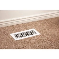 Victorian 12 In. X 4 In. White Powder Coat Steel Floor Vent With Opposed Blade Damper -Fire Place Store whites steelcrest registers grilles tvi12x4swhn 4f 1000