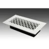 Victorian 12 In. X 4 In. White Powder Coat Steel Floor Vent With Opposed Blade Damper