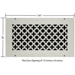 Victorian 12 In. X 6 In. White Powder Coat Steel Wall Ceiling Vent With Opposed Blade Damper -Fire Place Store whites steelcrest registers grilles tvi12x6swhh c3 1000