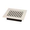 Victorian, 8 In. X 6 In. White/Powder Coat, Steel Floor Vent With Opposed Blade Damper