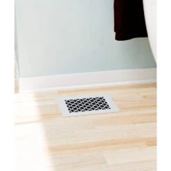 Victorian, 8 In. X 6 In. White/Powder Coat, Steel Floor Vent With Opposed Blade Damper -Fire Place Store whites steelcrest registers grilles tvi8x6swhn c3 1000