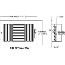 20 In. X 6 In. 3-Way Wall/Ceiling Register -Fire Place Store whites truaire registers grilles 103m20x06 4f 1000
