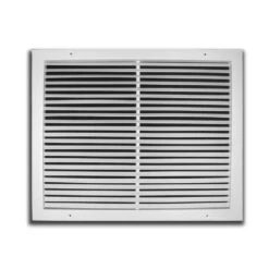 12 In. X 12 In. White Aluminum Fixed Bar Return Air Grille