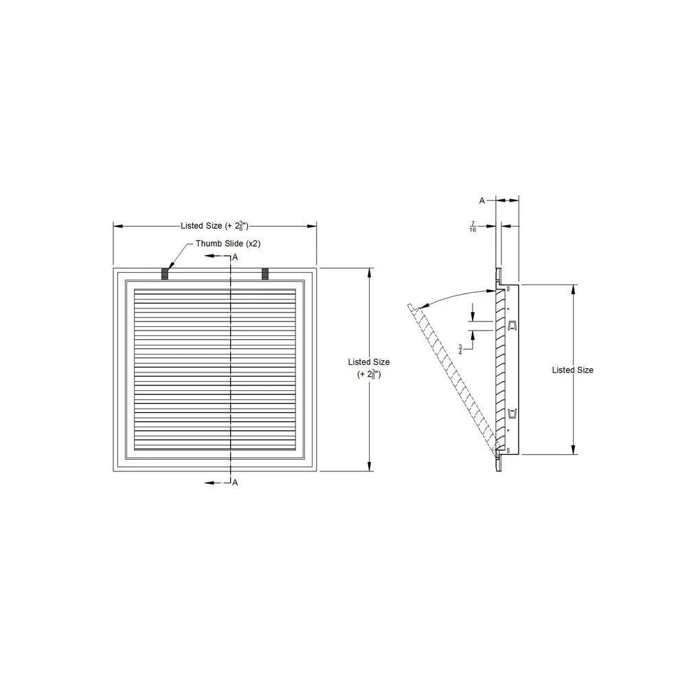 30 In. X 24 In. White Aluminum Fixed Bar Return Air Filter Grille 2 30 In. X 24 In. White Aluminum Fixed Bar Return Air Filter Grille - Image 2