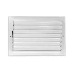 14 In. W X 8 In. H Steel For Ceiling Or Sidewall White One Way Curve Blade Register 9 14 In. W X 8 In. H Steel For Ceiling Or Sidewall White One Way Curve Blade Register -Fire Place Store whites venti air registers grilles h1c1408 1f 1000