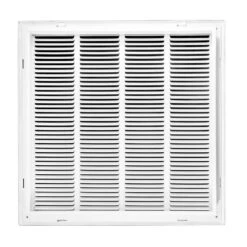 24 In. X 24 In. (Takes 2 In. Thick Filter) Square Return Air Filter Grille Of Steel In White -Fire Place Store whites venti air registers grilles h2fg2424 1f 1000