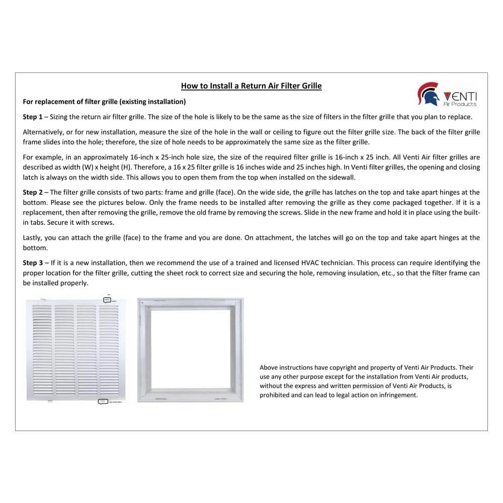 30 In. Wide X 20 In. High (Takes 2 In. Thick Filter) Return Air Filter Grille Of Steel In White 3 30 In. Wide X 20 In. High (Takes 2 In. Thick Filter) Return Air Filter Grille Of Steel In White - Image 3