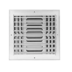 8 In. W X 8 In. H Steel For Ceiling Or Sidewall White 4-Way Curve Blade Register -Fire Place Store whites venti air registers grilles h4c0808 44 1000