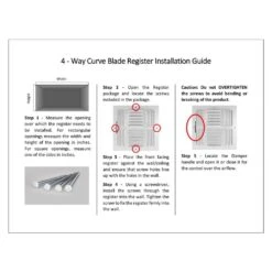 12 In. W X 12 In. H Steel For Ceiling Or Sidewall White 4-Way Curve Blade Register 8 12 In. W X 12 In. H Steel For Ceiling Or Sidewall White 4-Way Curve Blade Register -Fire Place Store whites venti air registers grilles h4c1212 4f 1000