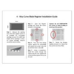 14 In. W X 14 In. H Steel For Ceiling Or Sidewall 4-Way Curve Blade Register, White -Fire Place Store whites venti air registers grilles h4c1414 4f 1000