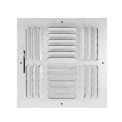 14 In. W X 14 In. H Steel For Ceiling Or Sidewall 4-Way Curve Blade Register, White