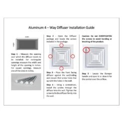 12 In. X 12 In. Aluminum 4-Way Diffuser/Register/Grille For Air Supply -Fire Place Store whites venti air registers grilles ha4d12 4f 1000