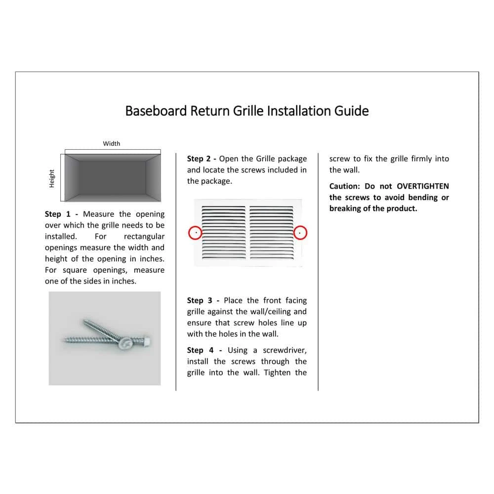 30 In. W X 8 In. H Baseboard Return Grille, White 3 30 In. W X 8 In. H Baseboard Return Grille, White - Image 3