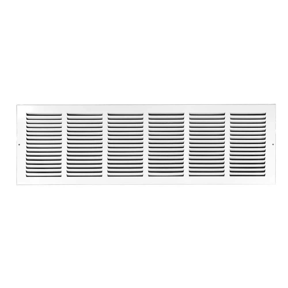 30 In. W X 8 In. H Baseboard Return Grille, White 1 30 In. W X 8 In. H Baseboard Return Grille, White