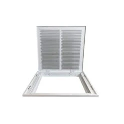 12 In. X 12 In. Square Hinged Return Air Filter Grille Of Steel In White -Fire Place Store whites venti air registers grilles hfg1212h 1f 1000