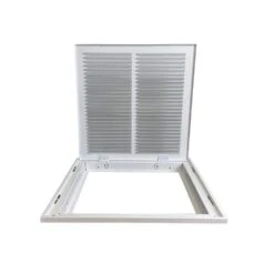 14 In. X 14 In. Square Hinged Return Air Filter Grille Of Steel In White -Fire Place Store whites venti air registers grilles hfg1414h 1f 1000
