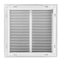14 In. X 14 In. Square Hinged Return Air Filter Grille Of Steel In White -Fire Place Store whites venti air registers grilles hfg1414h 44 1000