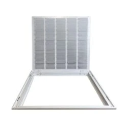 20 In. X 20 In. Square Hinged Return Air Filter Grille Of Steel In White -Fire Place Store whites venti air registers grilles hfg2020h 1f 1000