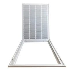 20 In. X 25 In. Square Hinged Return Air Filter Grille Of Steel In White -Fire Place Store whites venti air registers grilles hfg2025h 1f 1000