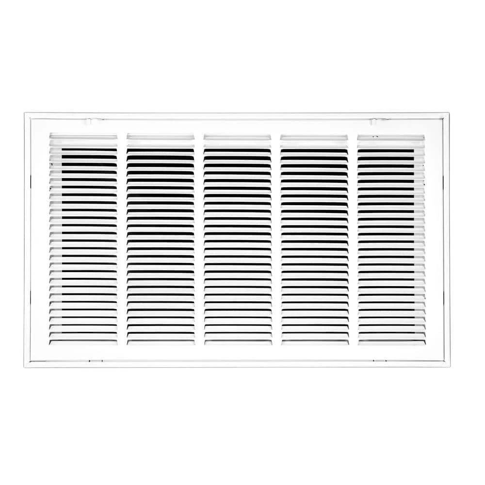 25 In. Wide X 16 In. High Return Air Filter Grille Of Steel In White 1 25 In. Wide X 16 In. High Return Air Filter Grille Of Steel In White
