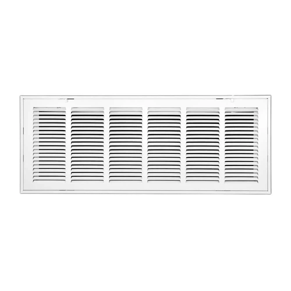 30 In. Wide X 14 In. High Return Air Filter Grille Of Steel In White 1 30 In. Wide X 14 In. High Return Air Filter Grille Of Steel In White