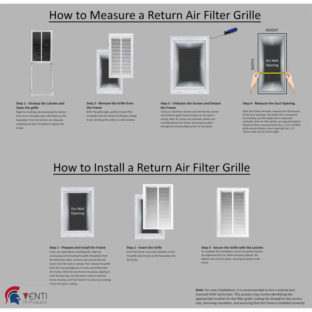 30 In. W X 16 In. H Steel Return Air 1 In. Filter Grille, White 3 30 In. W X 16 In. H Steel Return Air 1 In. Filter Grille, White - Image 3