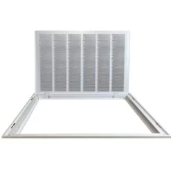 30 In. X 20 In. Square Hinged Return Air Filter Grille Of Steel In White -Fire Place Store whites venti air registers grilles hfg3020h 1f 1000