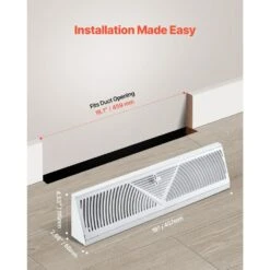 Floor Registers 18 In. X 5 In. Steel Diffuser Register In White 10-Pack Baseboard Registers Heavy-Duty Floor Vents 12 Floor Registers 18 In. X 5 In. Steel Diffuser Register In White 10-Pack Baseboard Registers Heavy-Duty Floor Vents -Fire Place Store whites vevor registers grilles tjxtfkt18inc3rte0v0 44 1000