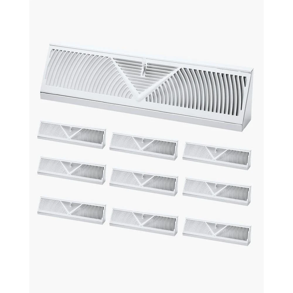 Floor Registers 18 In. X 5 In. Steel Diffuser Register In White 10-Pack Baseboard Registers Heavy-Duty Floor Vents 1 Floor Registers 18 In. X 5 In. Steel Diffuser Register In White 10-Pack Baseboard Registers Heavy-Duty Floor Vents
