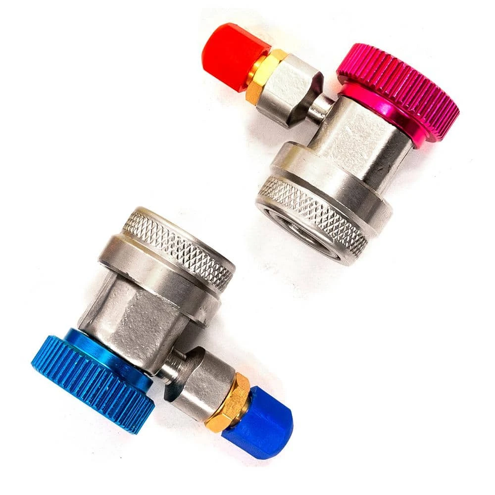 Auto HVAC R134A A/C Quick Coupler Adapter Set With Low And High Manifold Connectors 2 Auto HVAC R134A A/C Quick Coupler Adapter Set With Low And High Manifold Connectors - Image 2