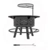 Fire Pit, 33 In. Outdoor Wood Burning Fire Pit With Adjustable Grate, Pan And Poker, BBQ For Camping, Heating, Picnics